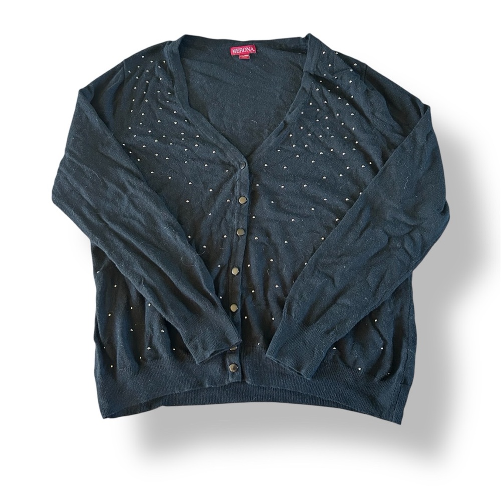 [Merona] Black Cardigan with Studded Accents
